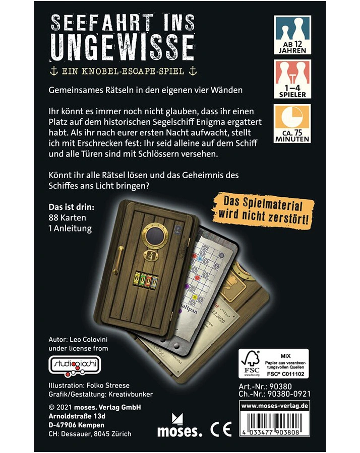 Escape-Kartenspiel SEEFAHRT INS UNGEWISSE