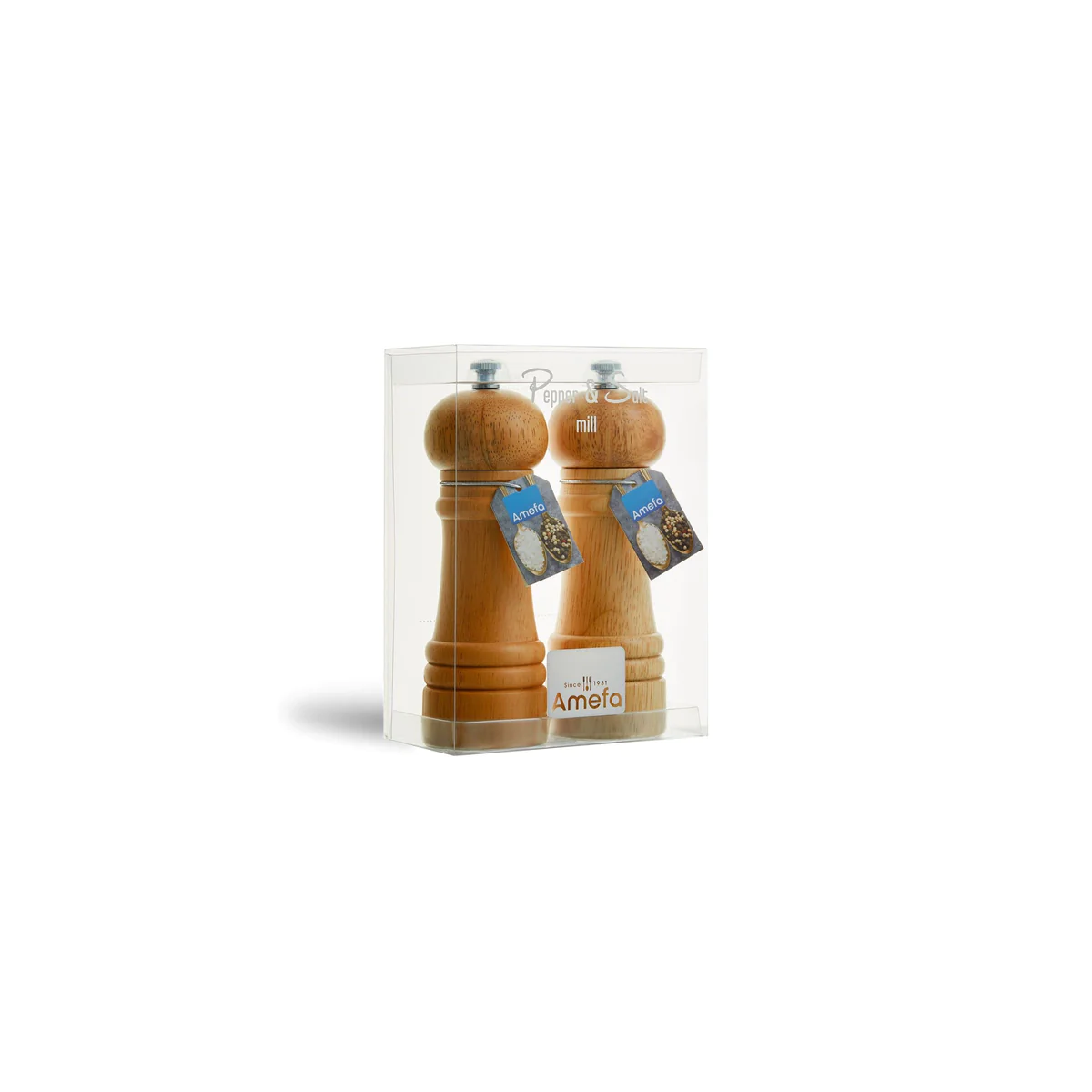 Marius Bois - Duo de moulins poivre & sel naturel Amefa