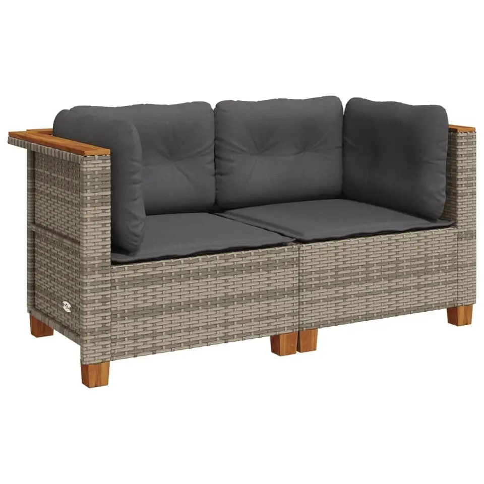 vidaXL - Tuinbank - Grijs - Poly rattan