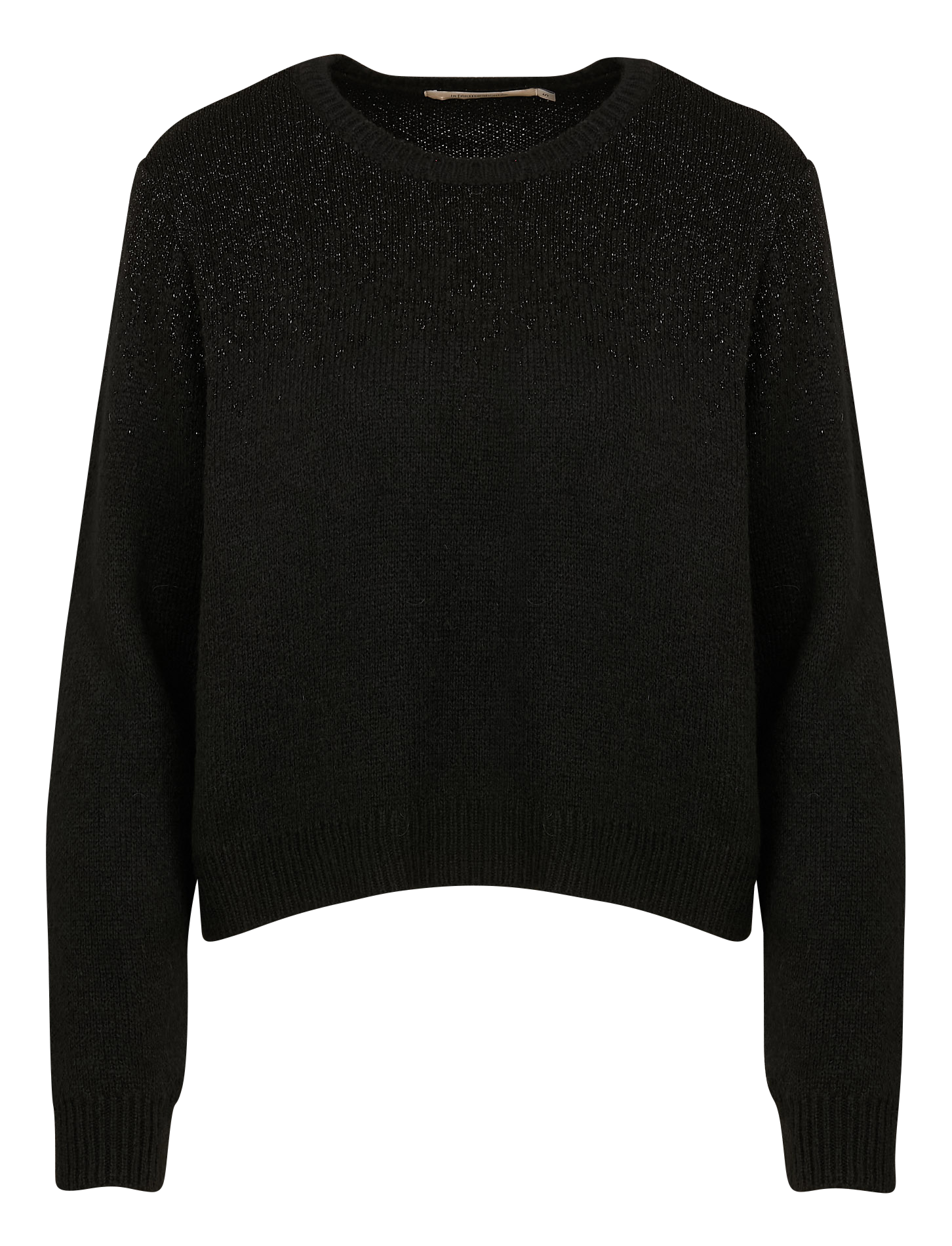 Pull col rond droit en maille | Noir