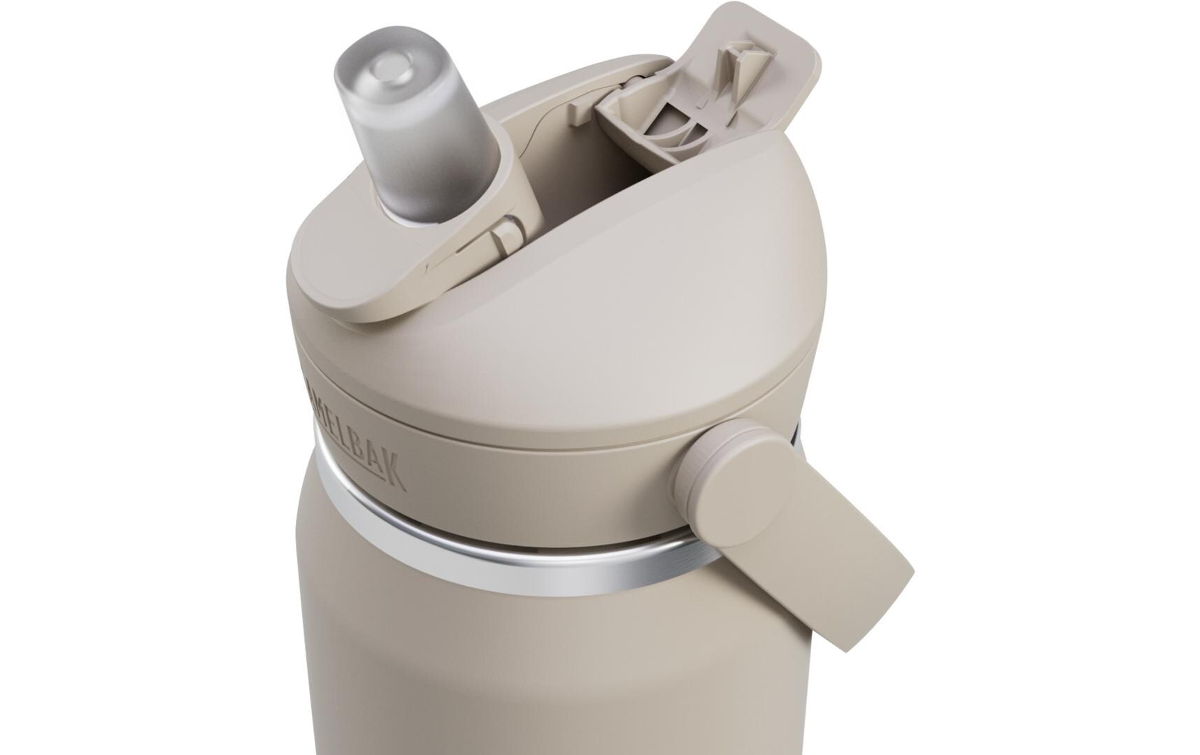 Thermosflasche Thrive Flip Straw V.I. 750 ml, StoneDer mobile Getränkeschutz