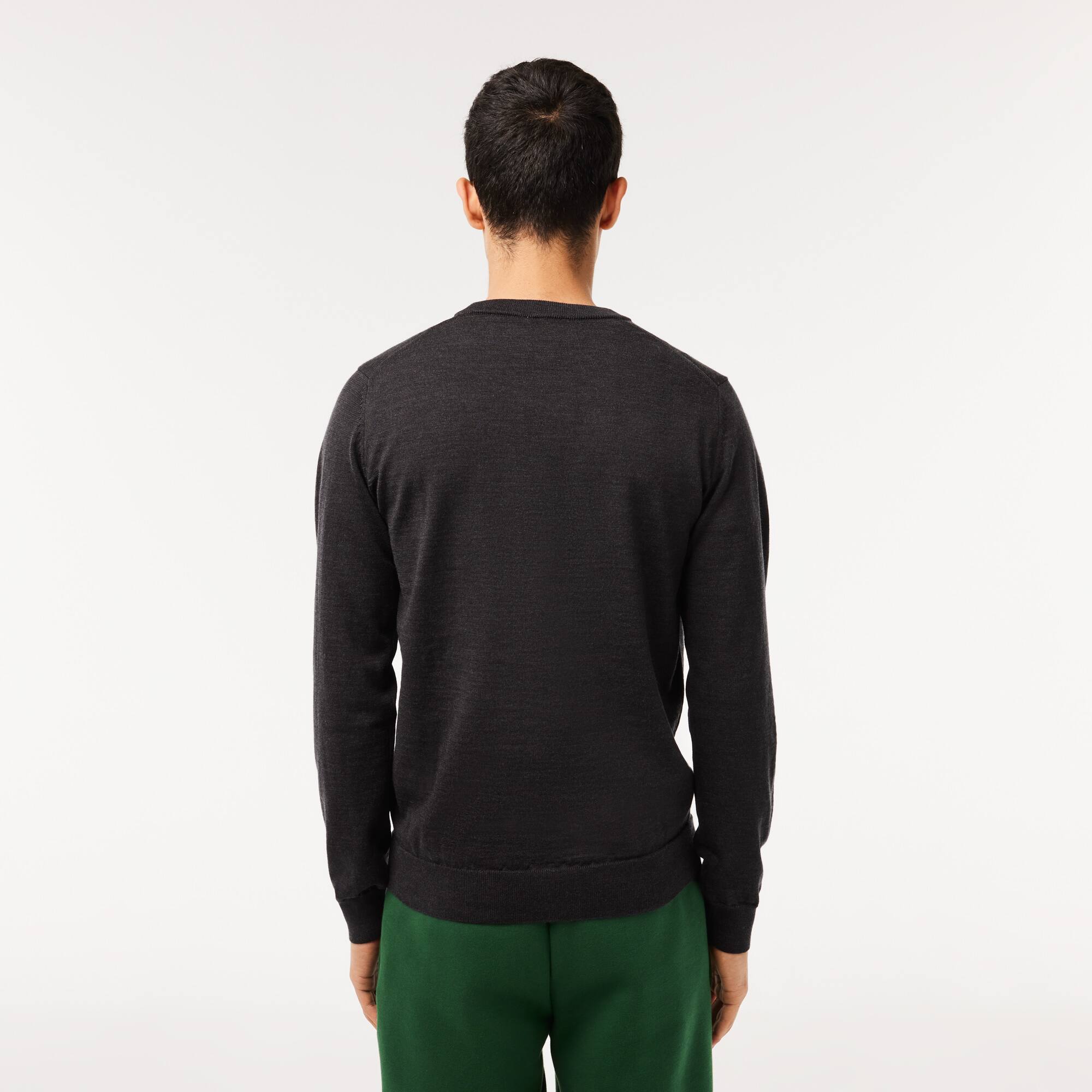 Herren Woll-Pullover mit Rundhals Pullover - Grau - Lacoste - Herren