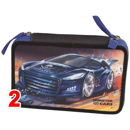 Depesche Federtasche 3-Fach Monster Cars, sortiert