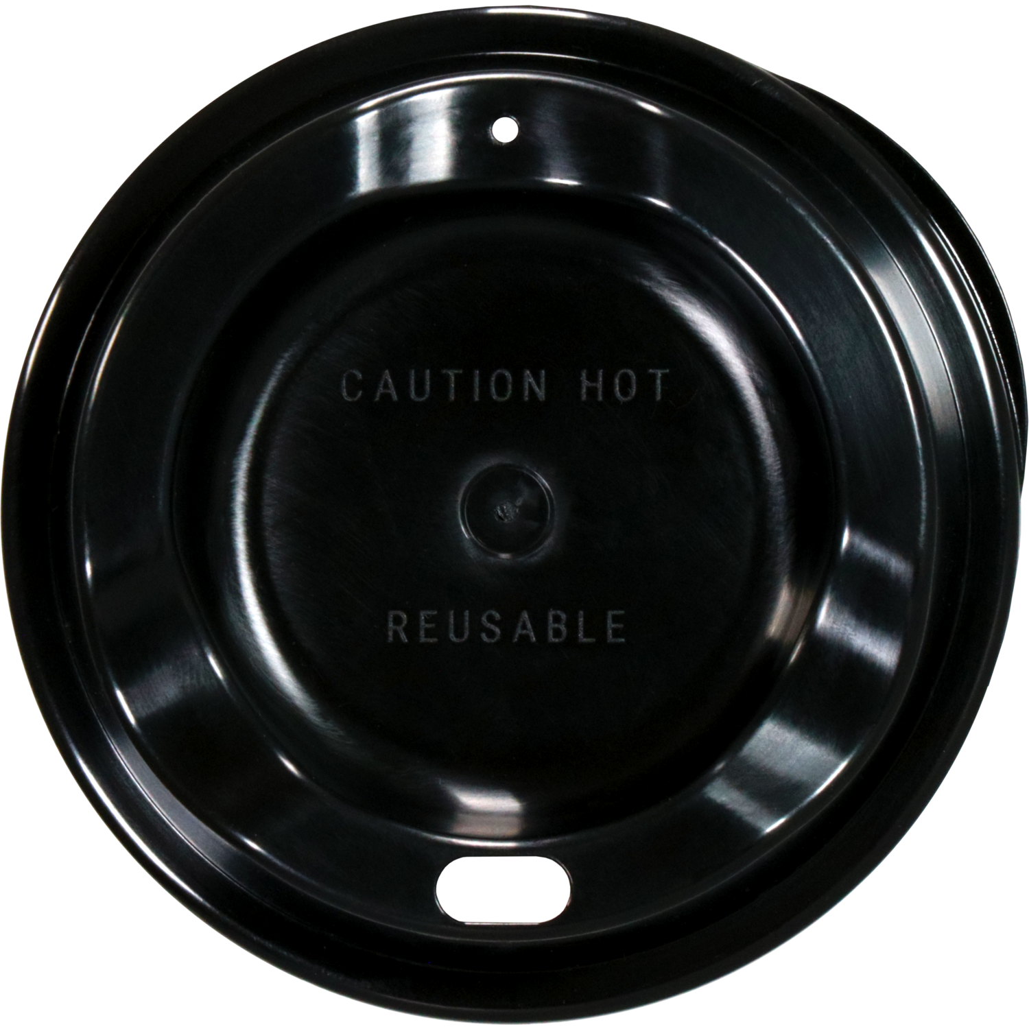 DishCircle Deksel, PP, rond, reusable, met drinkgat, Ø80mm, zwart