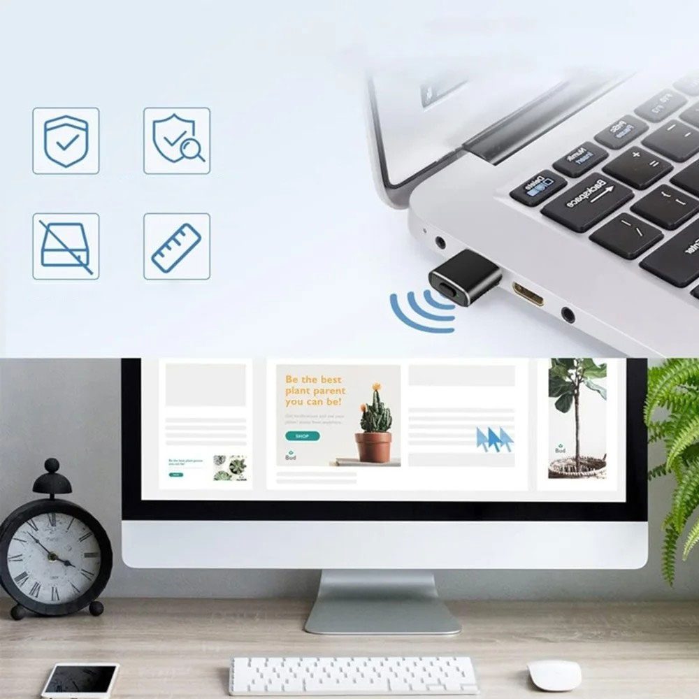 USB C Mouse Jiggler Adapter Maus Beweger mit On/Off Schalter für MacBook / Laptop / PC - Schwarz