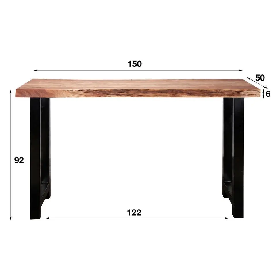 Bartafel Boomstam Acaciahout - Naturel - Rechthoek - 150cm