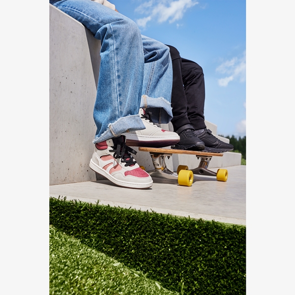 Blue Box hoge meisjes sneakers grijs/roze
