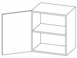 Hängeschrank WIEN - creme Hochglanz-Sonoma Eiche - 50 cm
