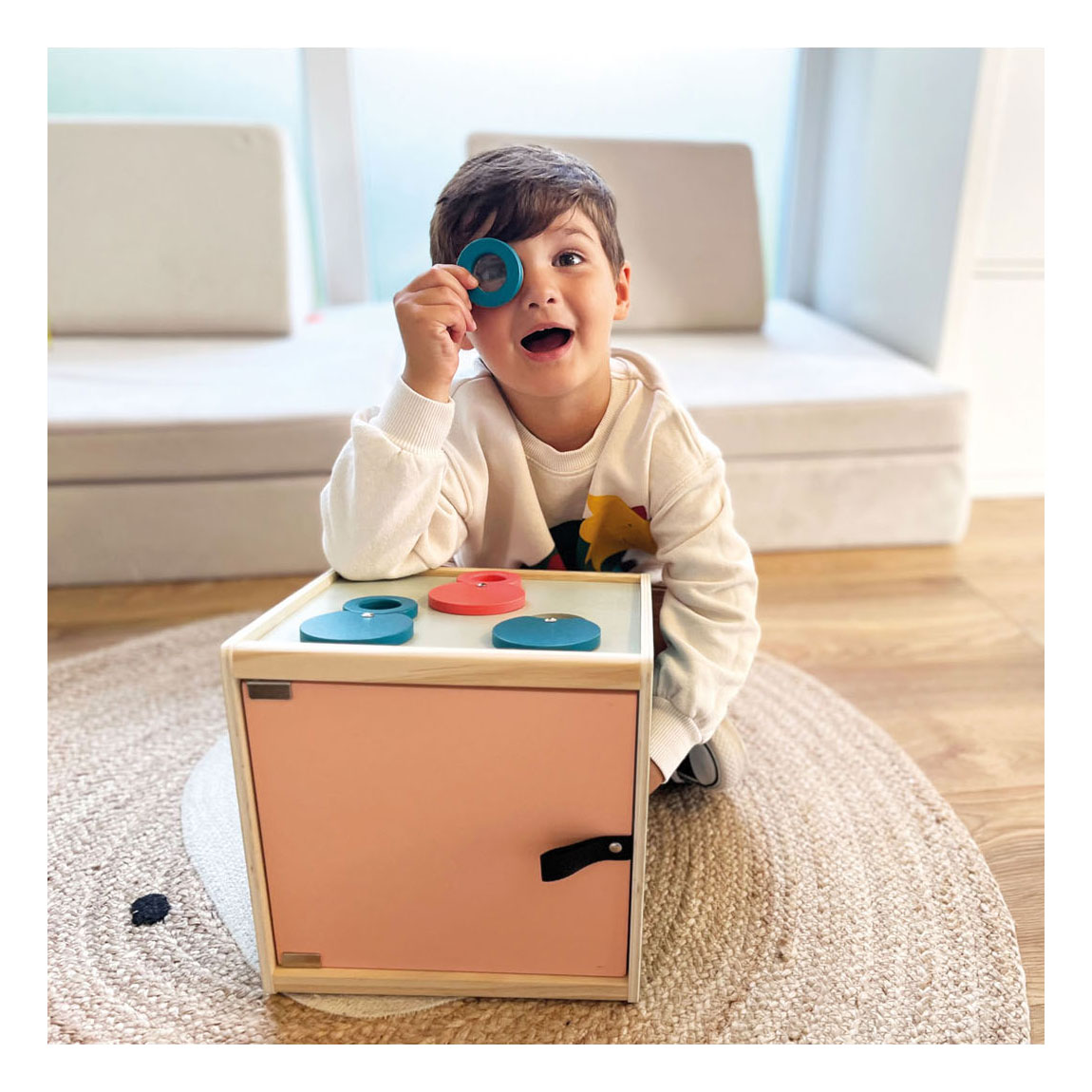 Small Foot -Houten Sensorische Voeldoos met lenzen Zintuiglijk
