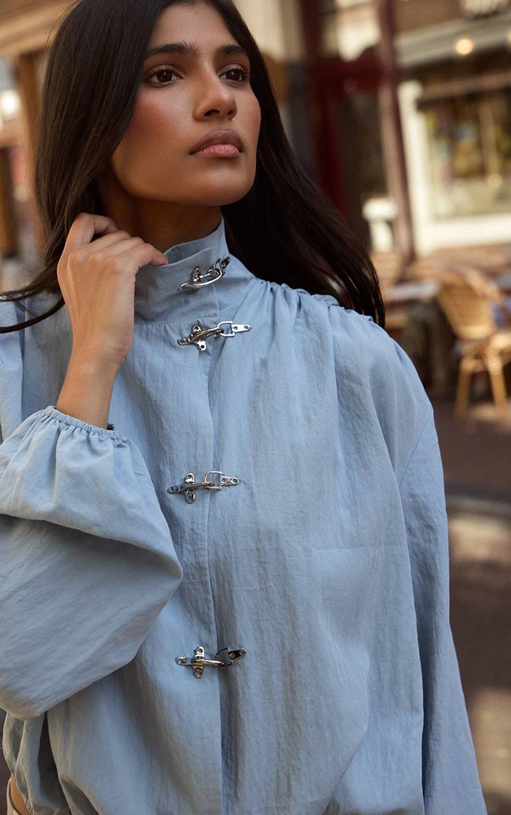 Bleu Veste À Fermoirs De Pompier