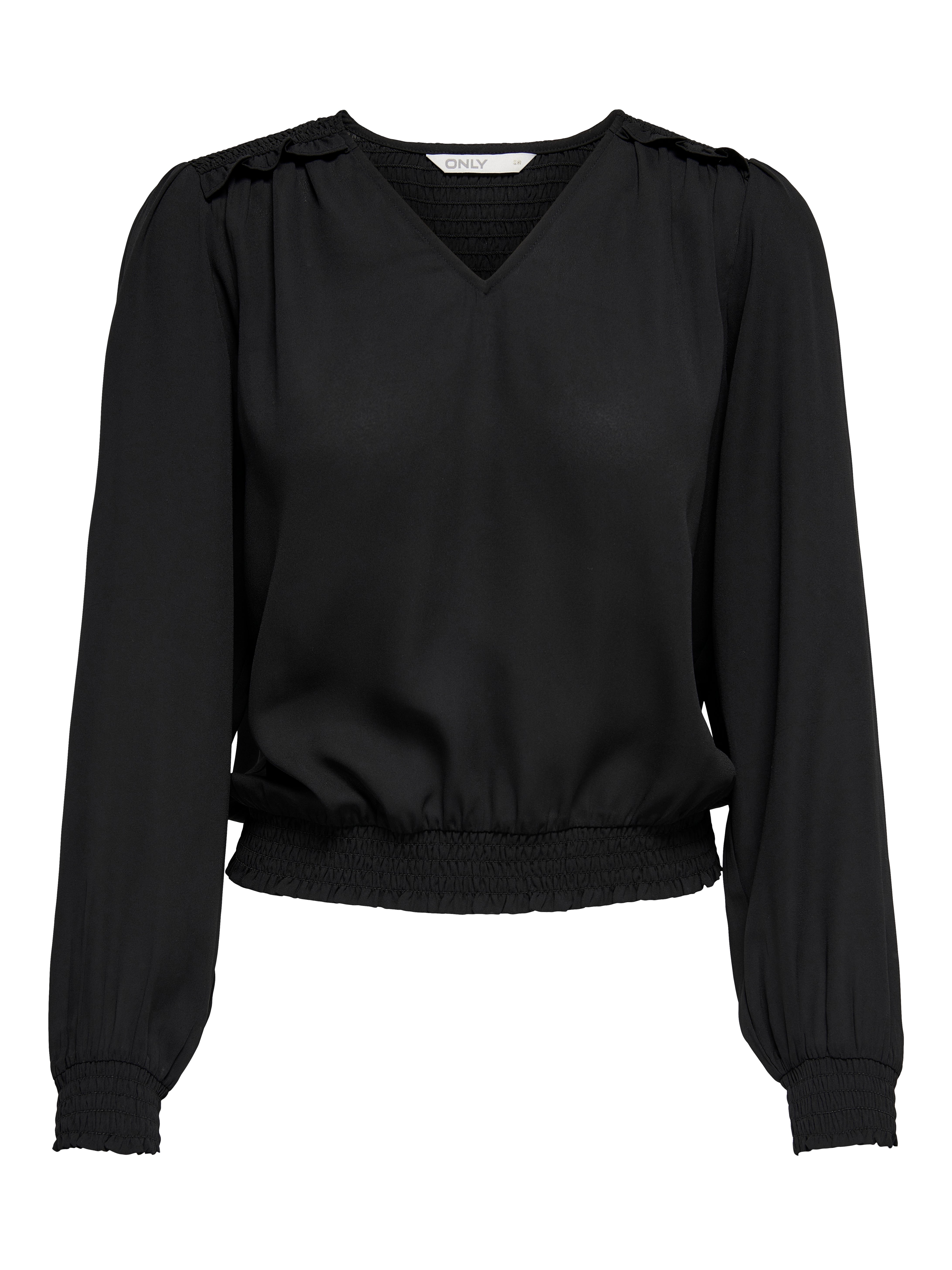 ONLTIANA Gesmoktes Top Black