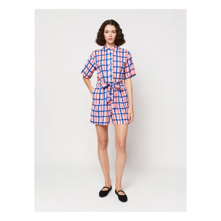 Bobo Choses Combishort Carreaux Coton et Lin - Collection Femme  | Rose