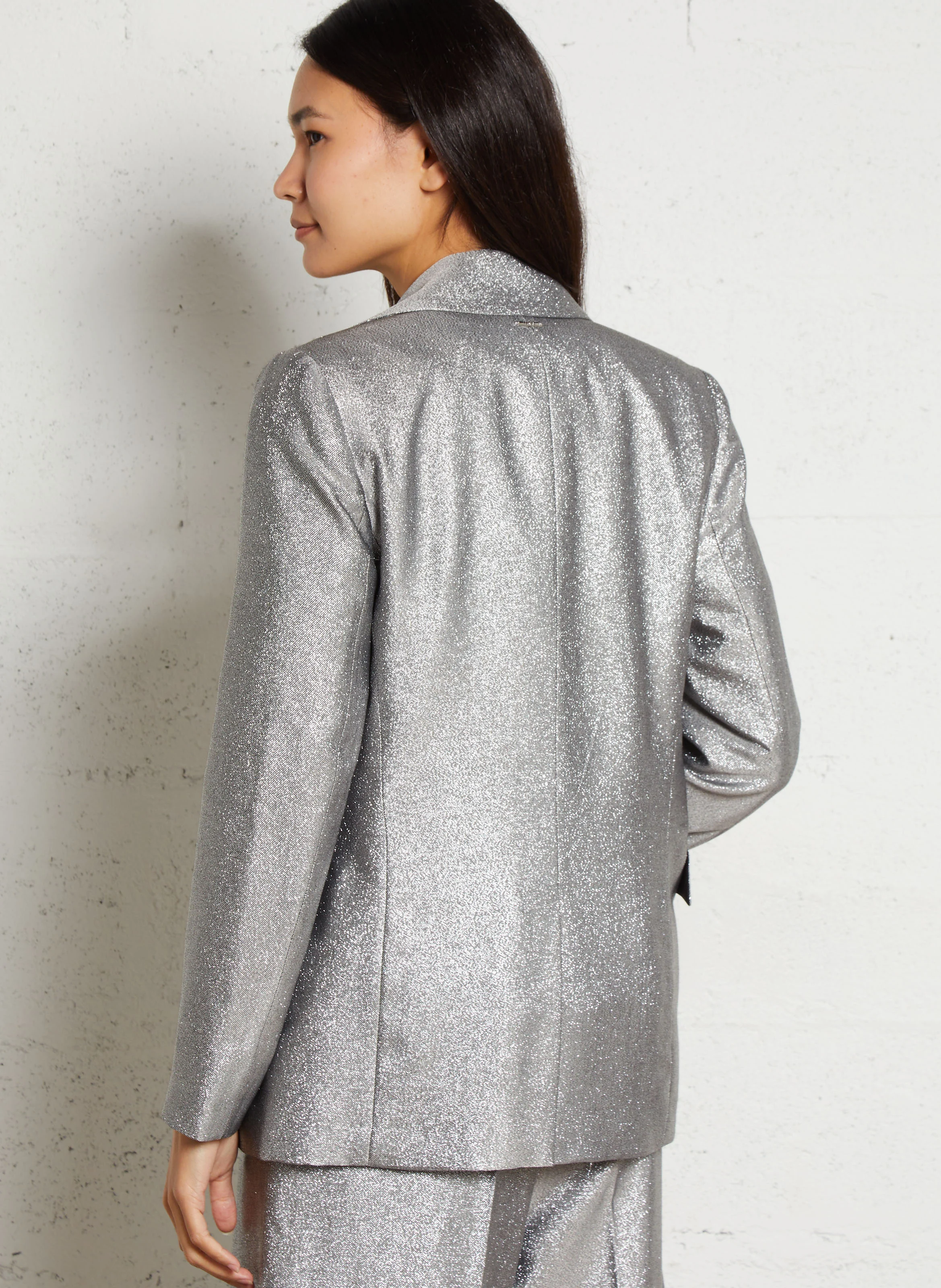 Veste tailleur métallisée | Gris