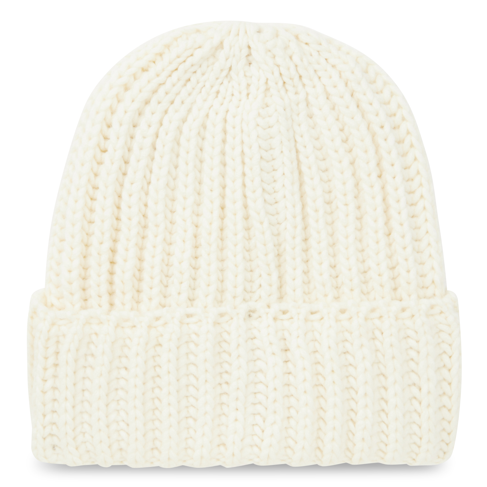 Bonnet en maille côtelée | Blanc