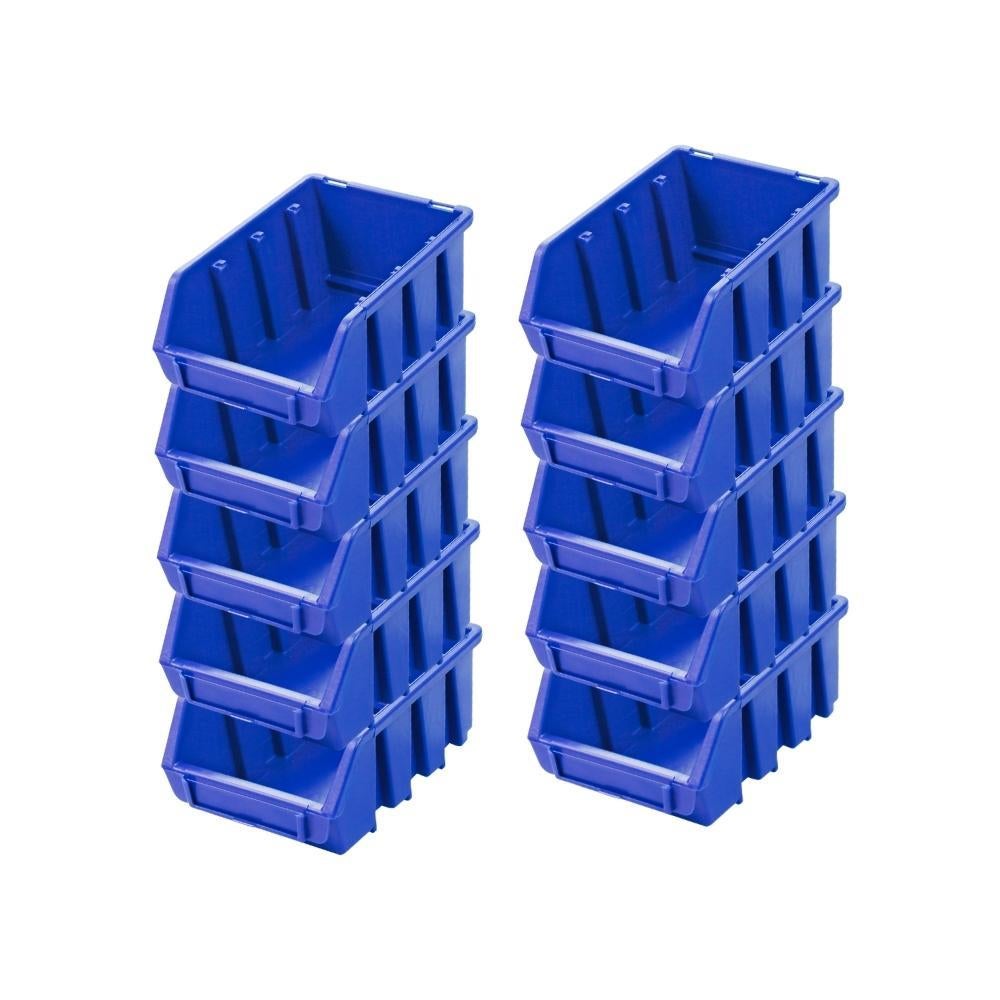 PROREGAL SuperSaver Set 10x Opbergdoos 2 HxBxD 7,5 x 11,6 x 16,1 cm Polypropyleen Blauw