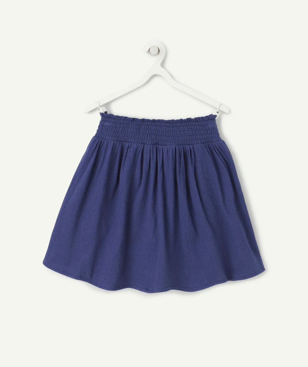 JUPE FILLE EN MAILLE ET FIBRES RECYCLÉES BLEU AVEC SHORT