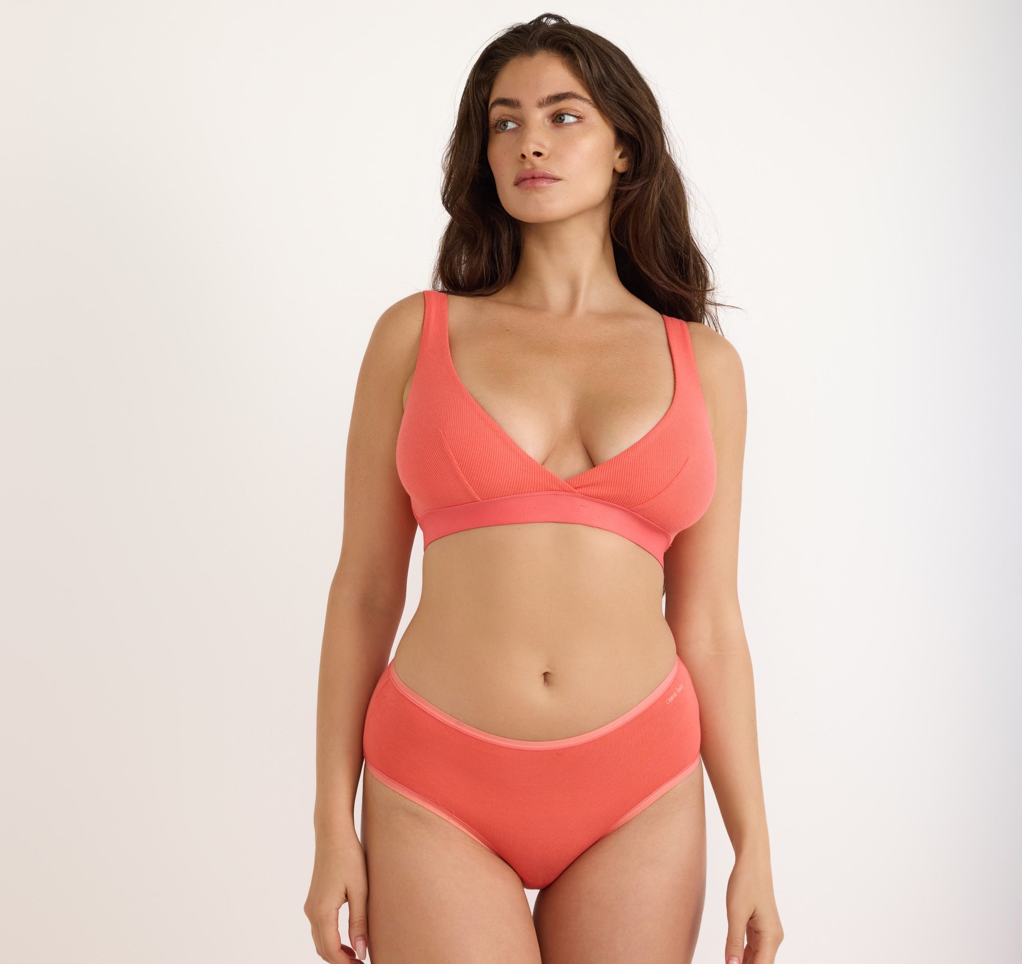 ORGANIC COTTON<br>Core Rib Plunge Bralette