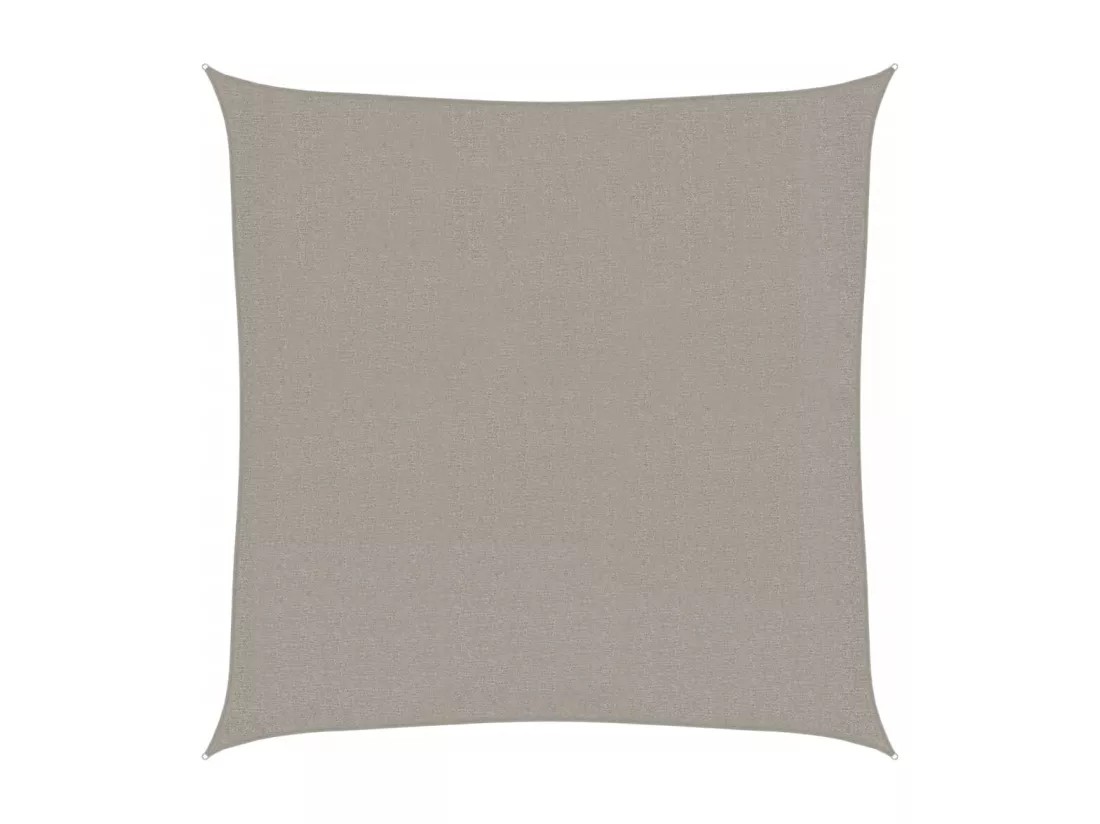 Voile d'ombrage 160 g/m² carré gris clair 3,6x3,6 m PEHD