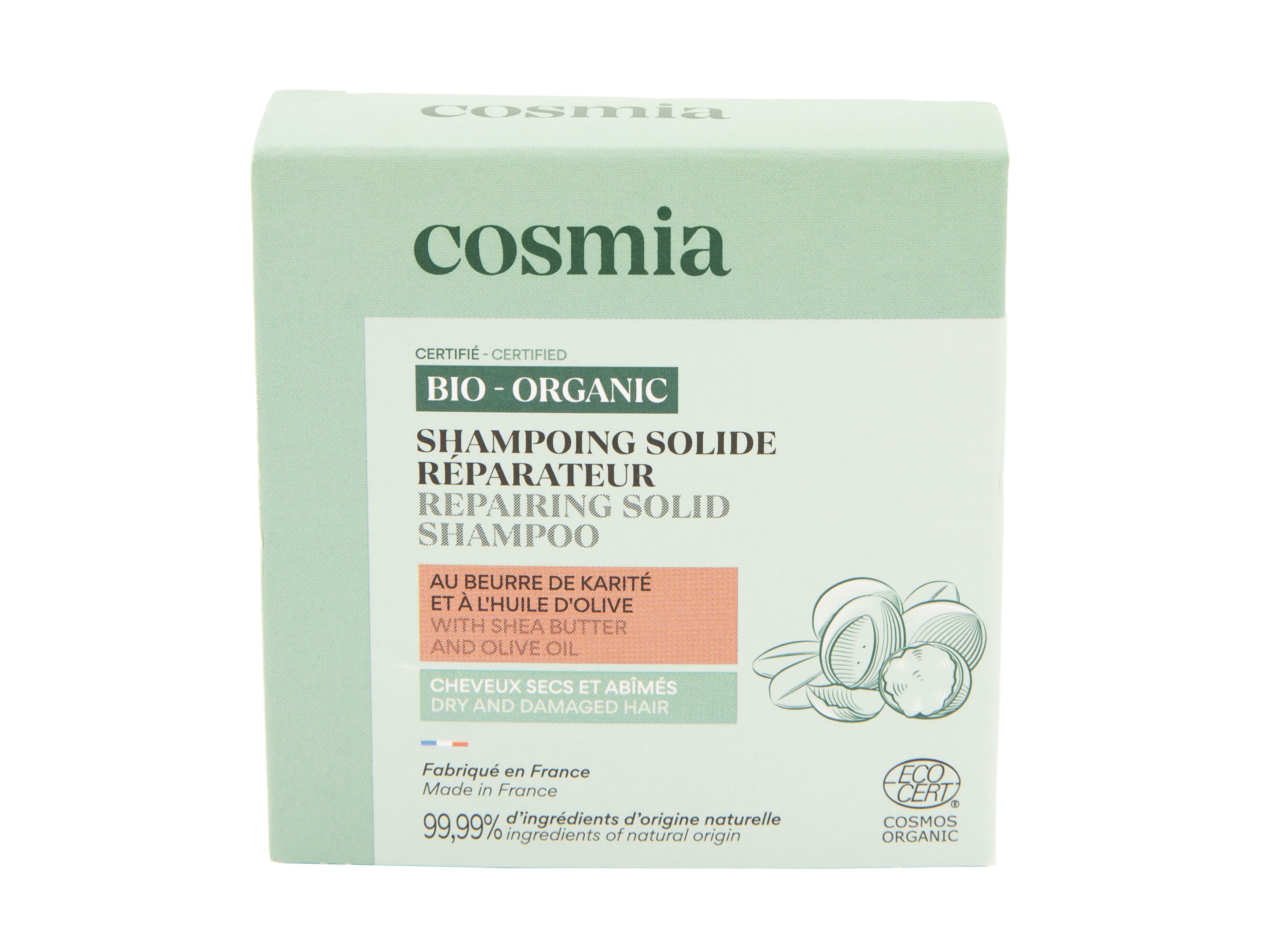 CHAMPÔ SÓLIDO COSMIA BIO REPARADOR KARITÉ E AZEITE 85G
