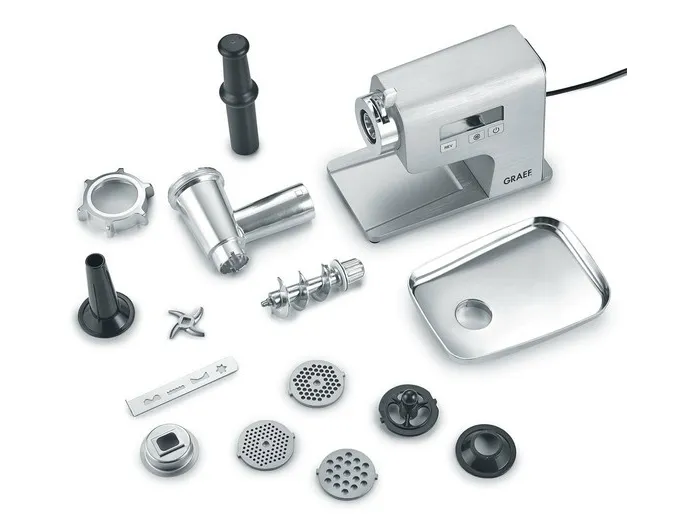 Graef FW 500, 400 W, Sølv, 8 mm, 2,5 kg/min, Rustfrit stål, Aluminium