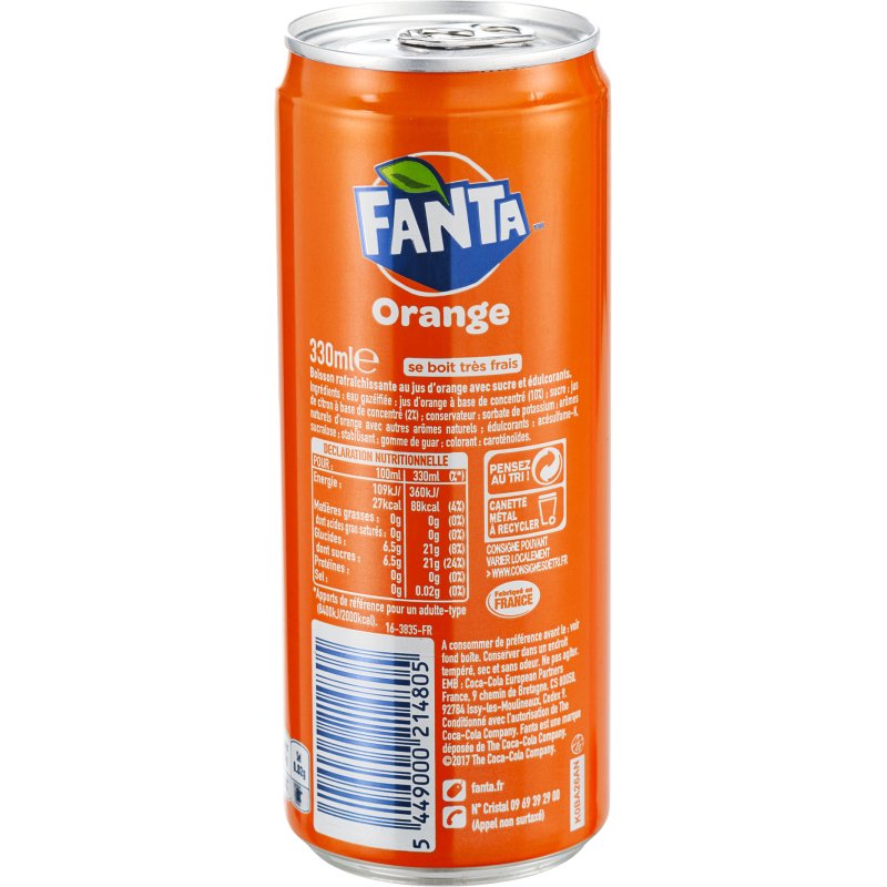 Fanta orange 33 cl - 24 canettes