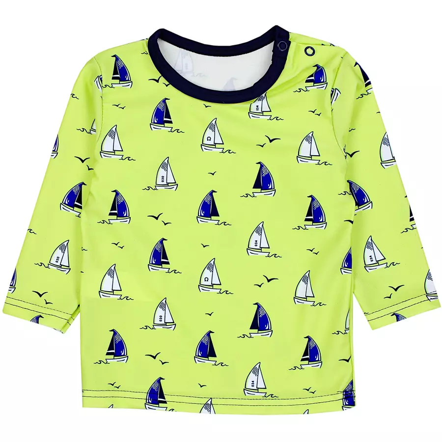 Aquarti Baby Jungen Bade-Set Zweiteiliger Badeanzug T-Shirt Hose blaugrün
