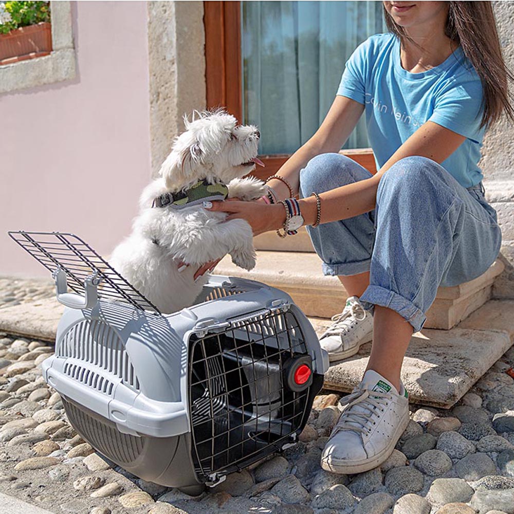 Panier de transport chiens chats voyage toit ouvrant ferplast atlas deluxe open