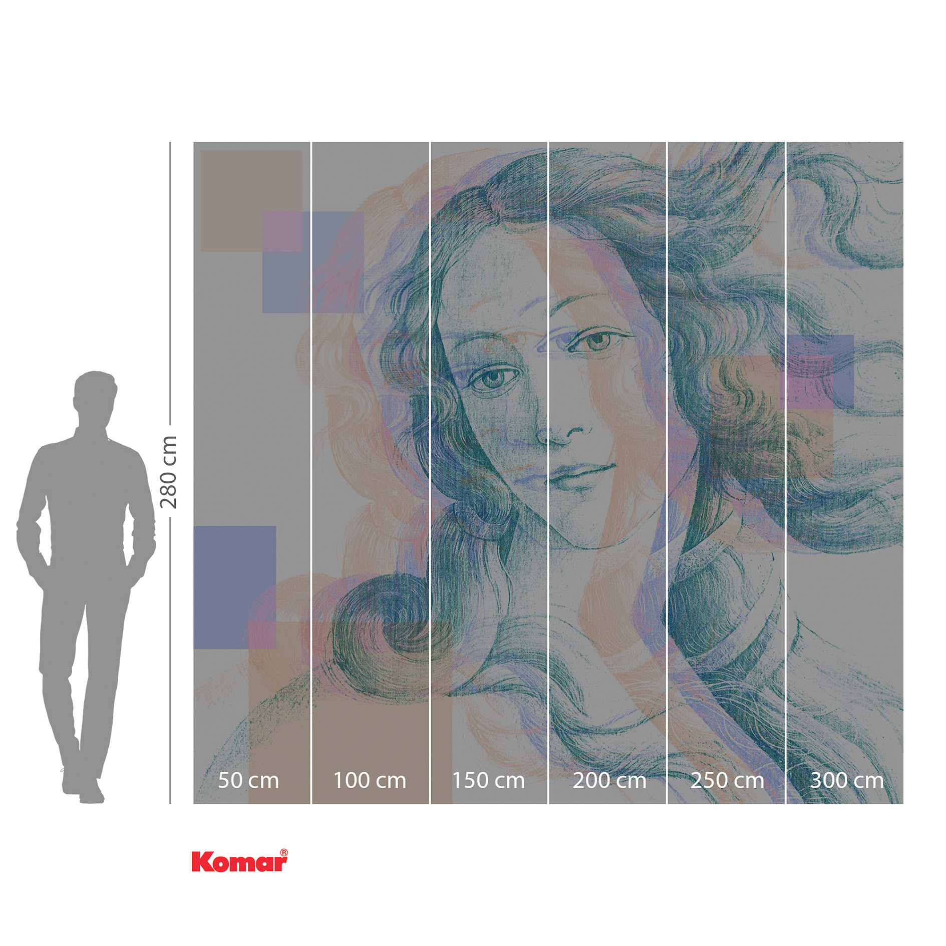 Vlies-Fototapete VENUS - bunt - 300x280 cm