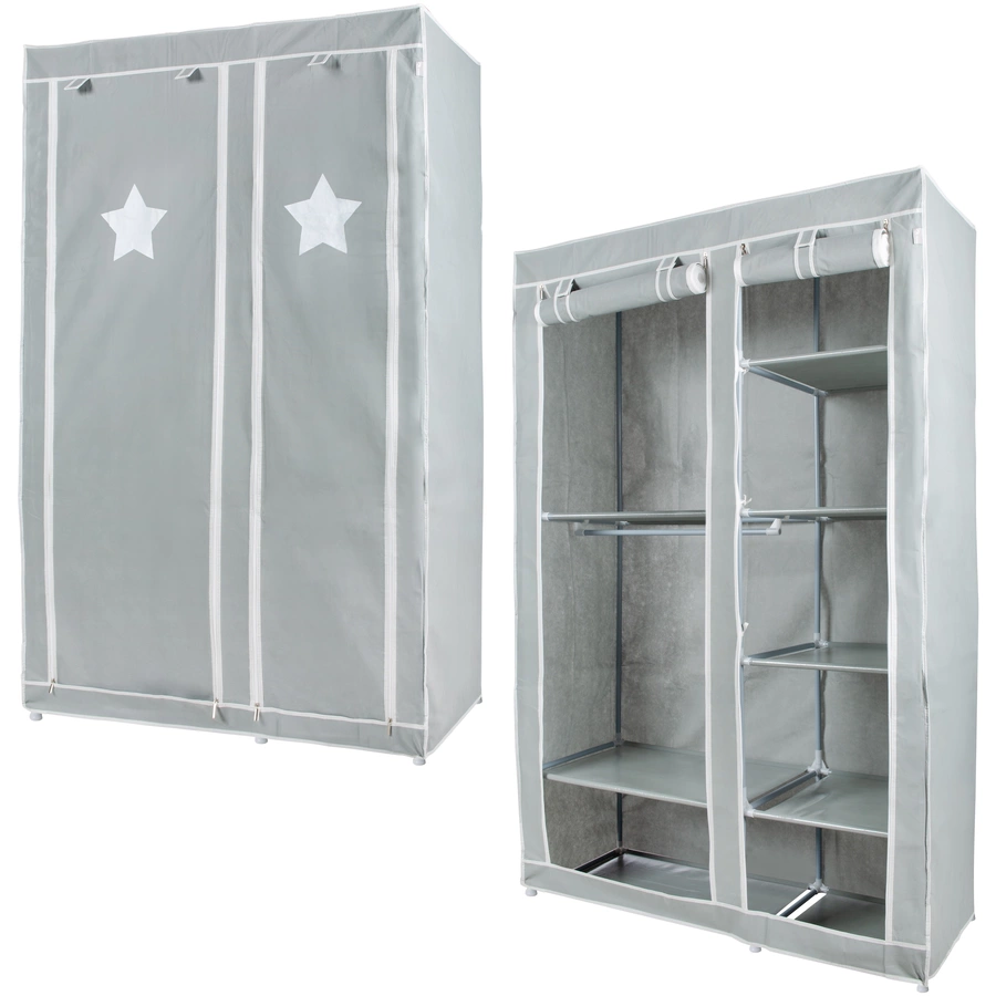 roba Textil-Kleiderschrank XL Little Stars grau