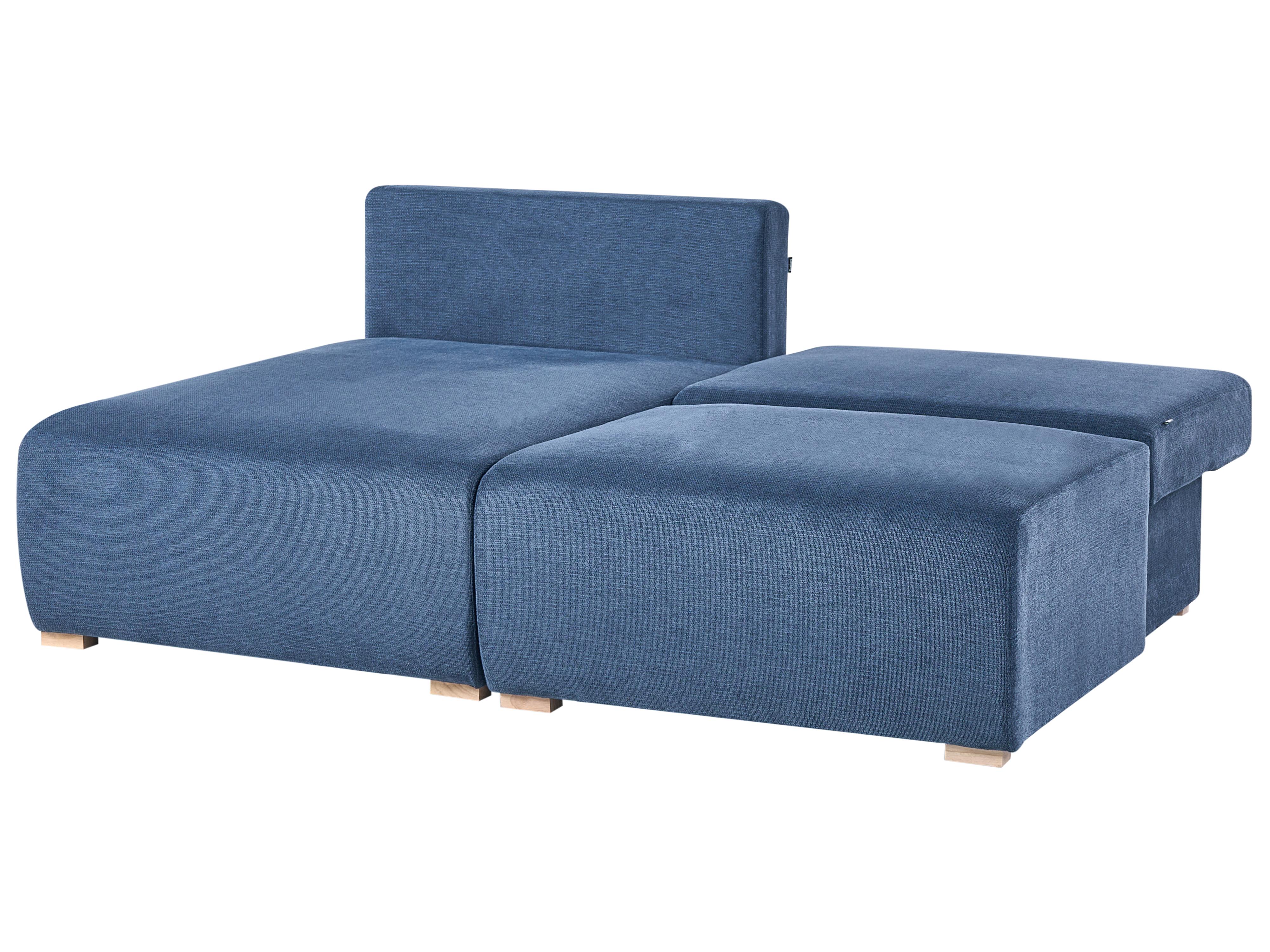 Modulaire hoekbank NERBO Stof Blauw rechtszijdig