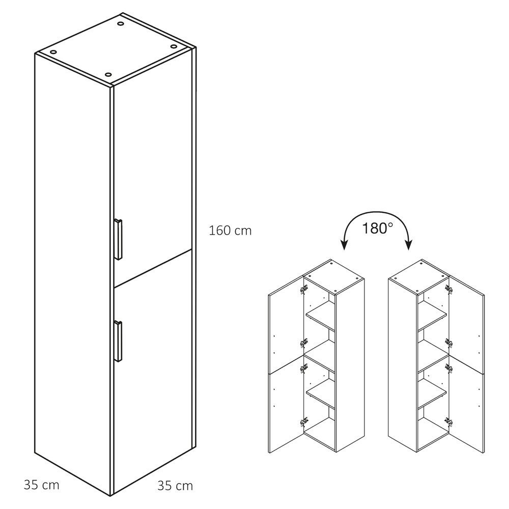 Differnz Bolo hoge kast 160x35x35cm groen