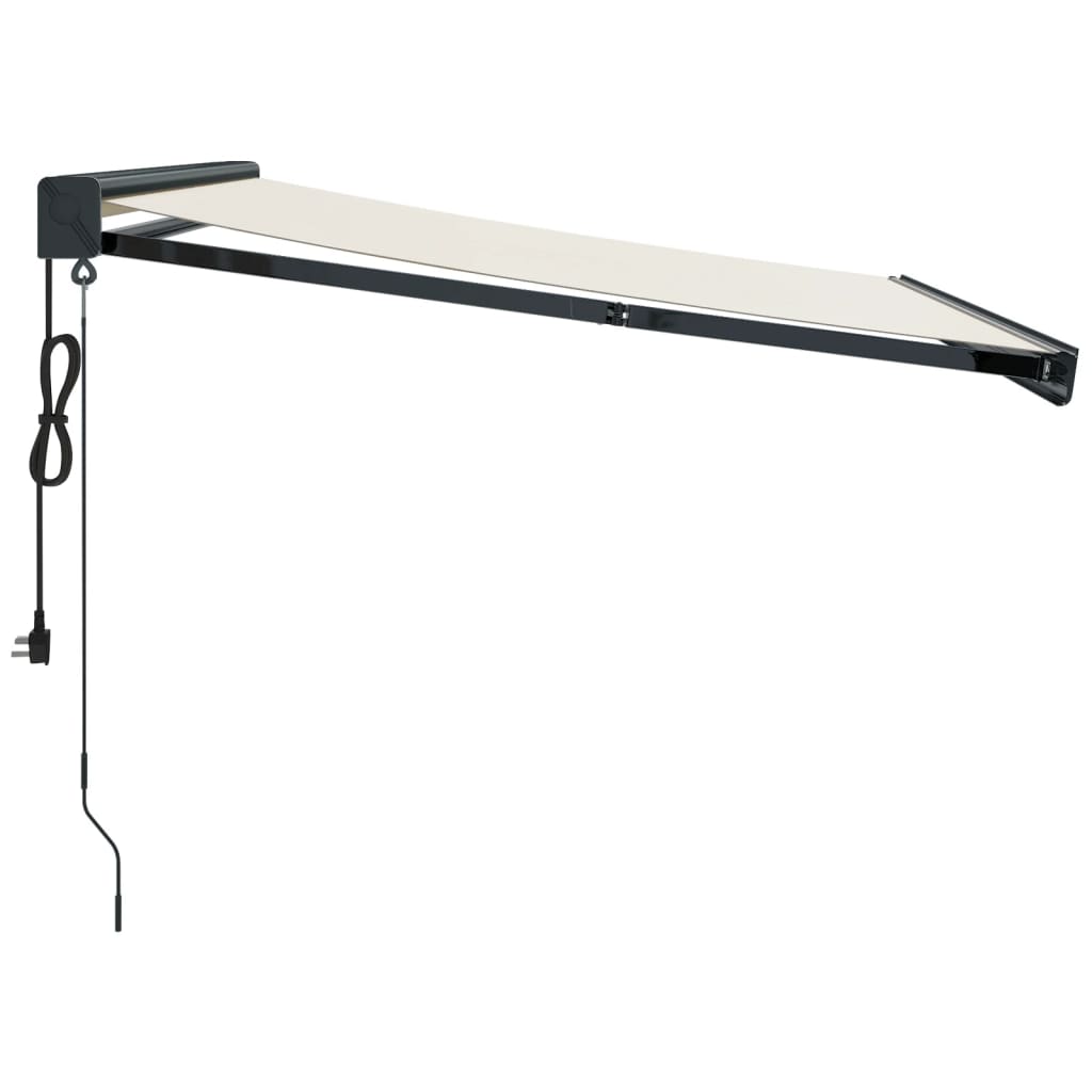 Auvent rétractable crème 3x2,5 m tissu et aluminium