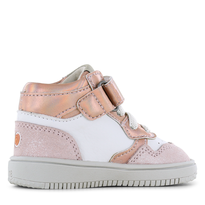 Shoesme wit-roze sneakertje Metallic, Microfiber leer, Suède | Sale