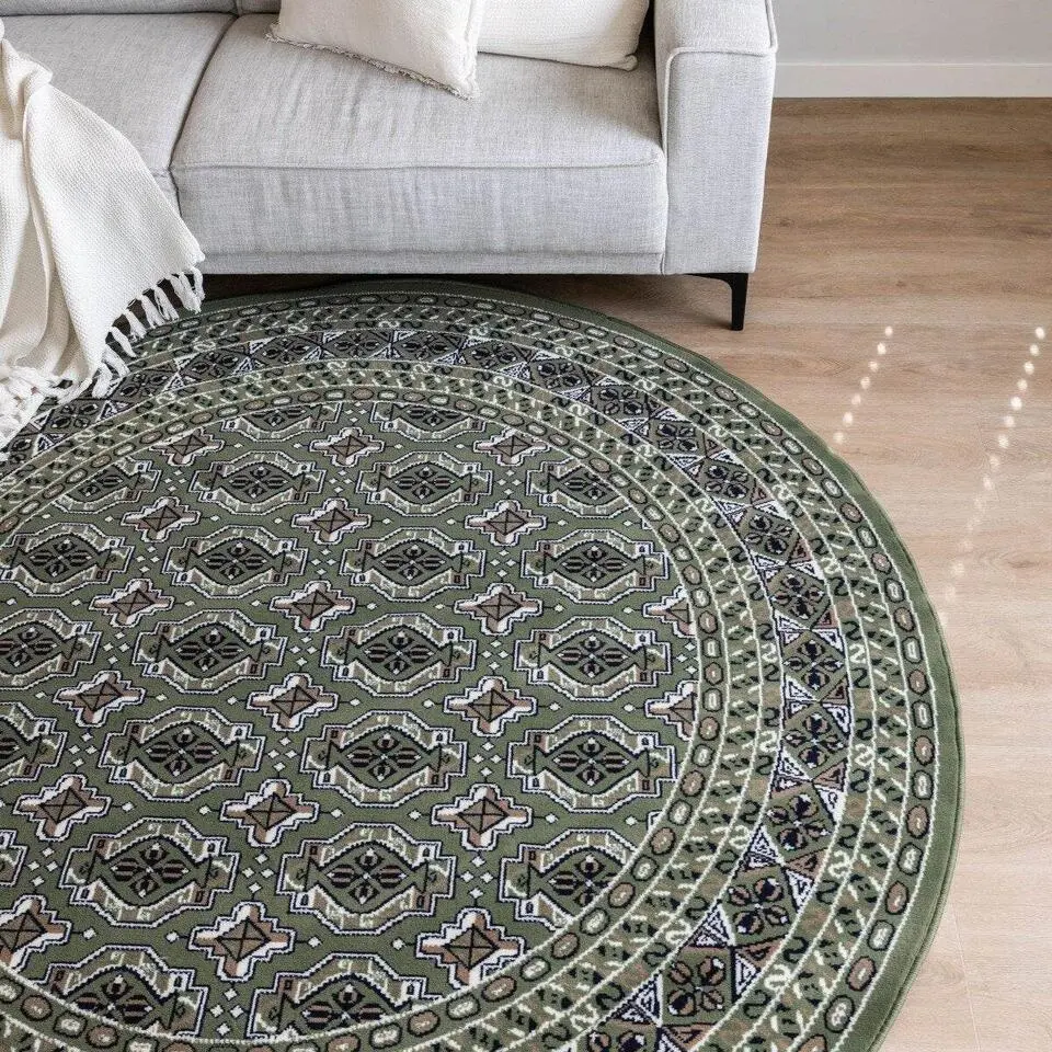 Interieur05 rond vintage vloerkleed Marad groen - 235 x 235 cm