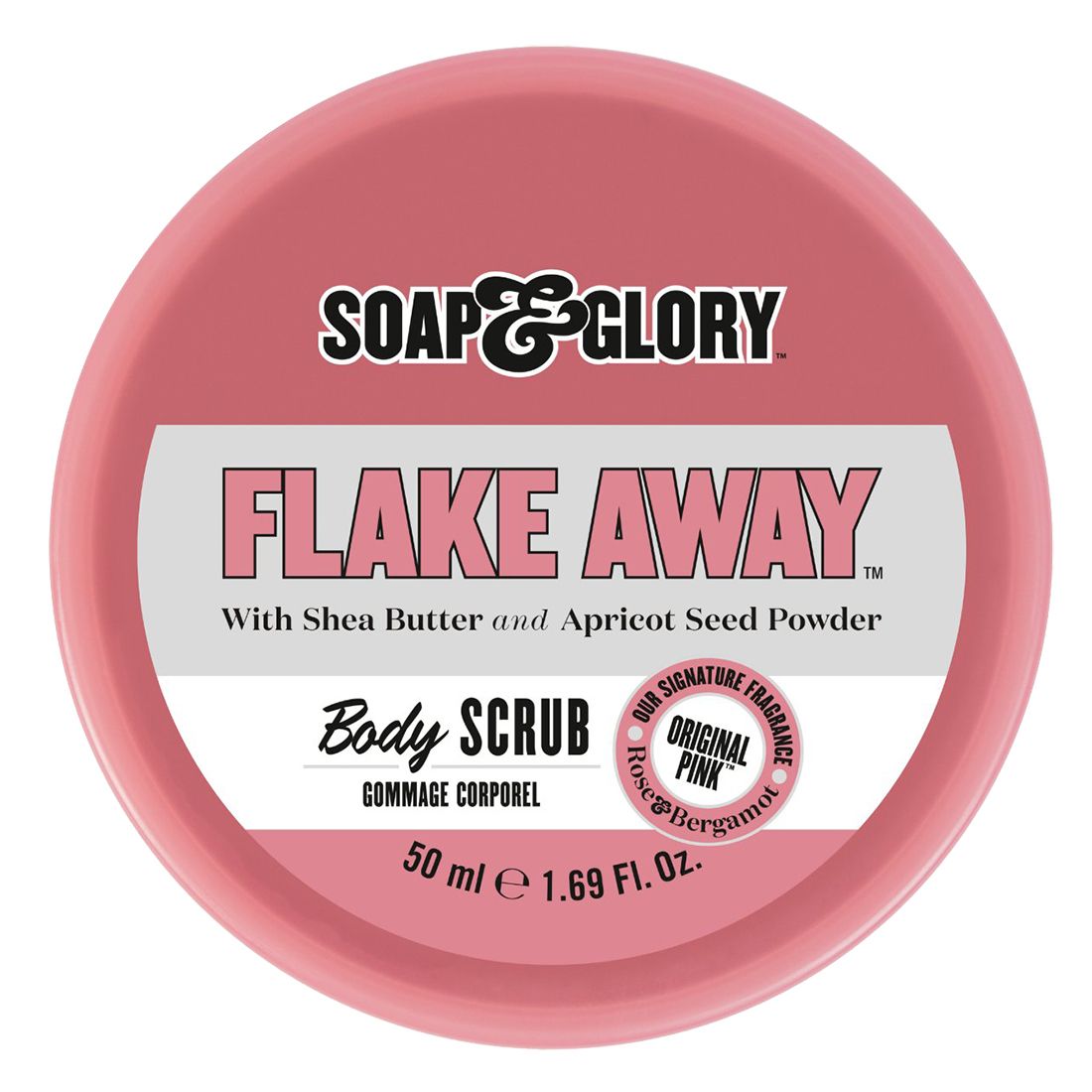 Pink Flake Away Body Scrub Reisestørrelse