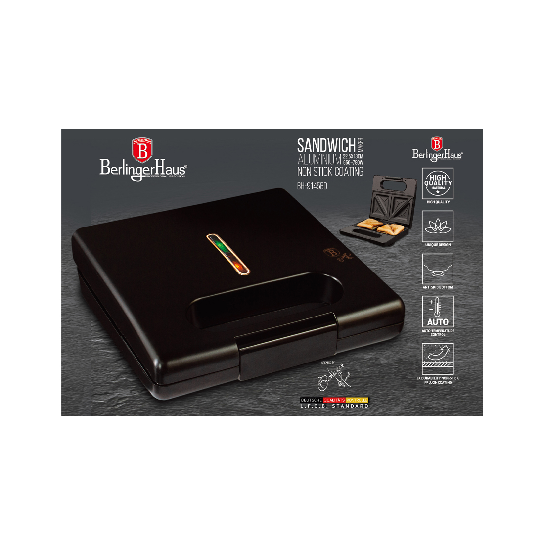 Berlinger Haus Sandwichmaker Black Rose Collection