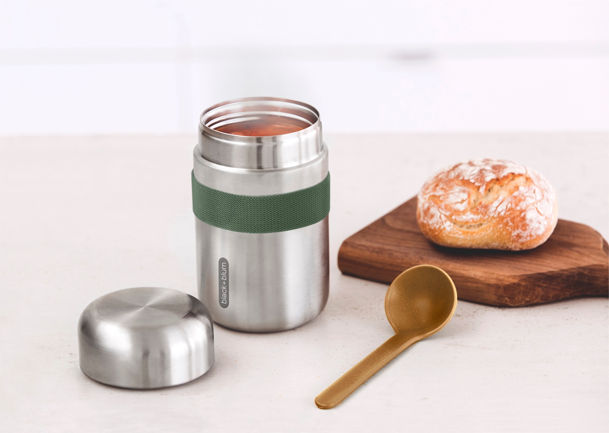 Black and Blum Food Flask Thermobecher 400 ml olive