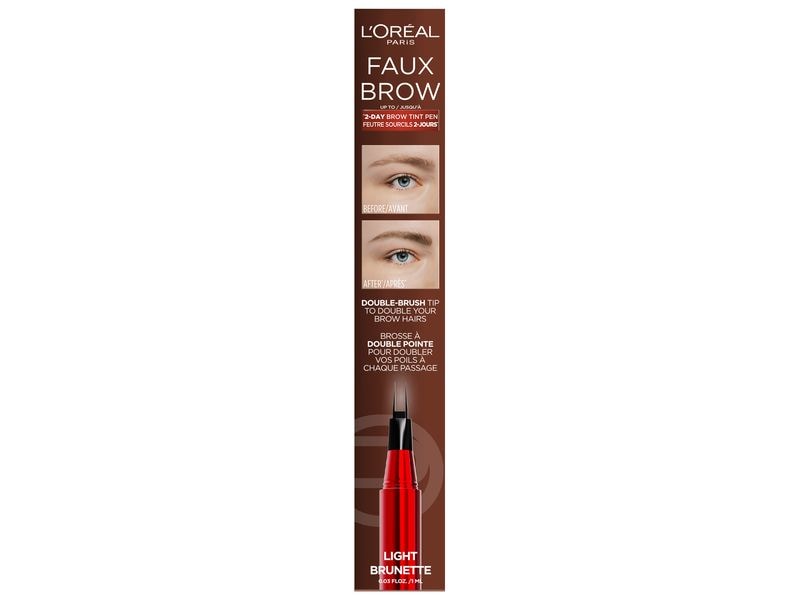 L'Oréal Paris Augenbrauenstift Infaillible Faux Brow Brunet Augenbrauenstift mit innovativer Doppelspitze für natürliche, volle Augenbrauen