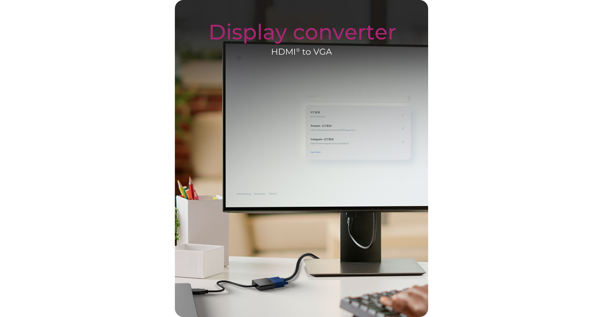 ICY BOXIB-AC502a HDMI naar VGA Adapter  (Zwart)
