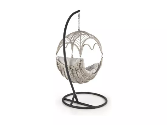 Fauteuil suspendu gris clair en rotin synthétique Gardena