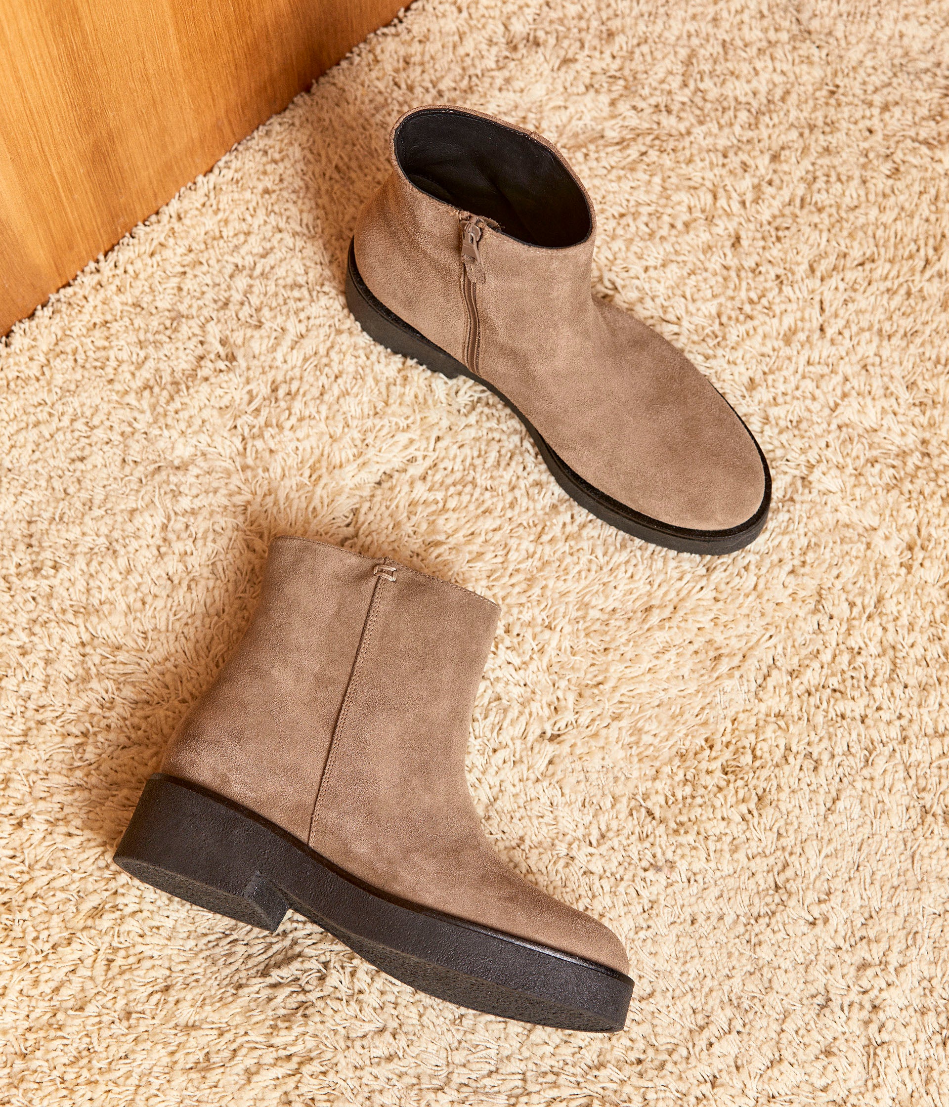 Boots cuir velours Isaure