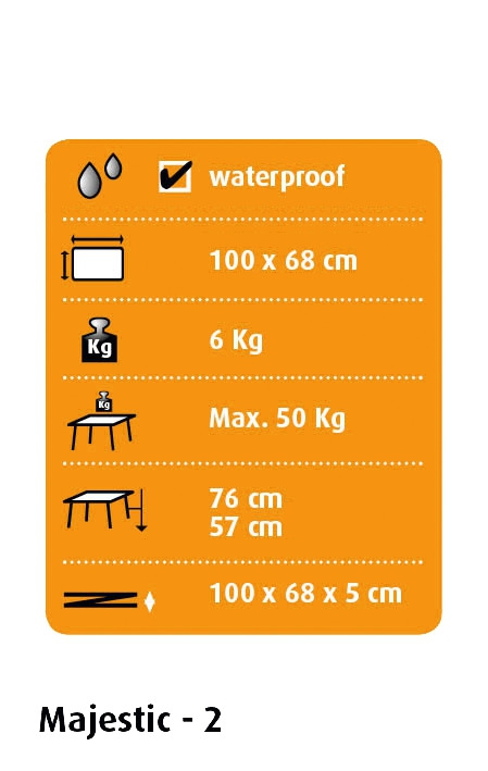 Dukdalf Majestic Elegant 2 Campingtisch 100 x 68 cm