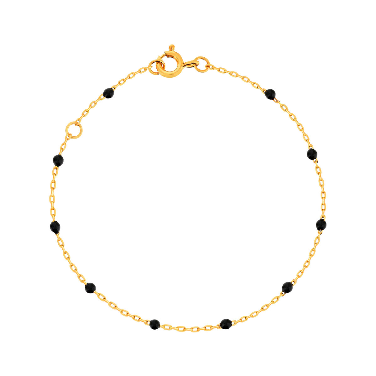 Bracelet plaqué or résine noire 18 cm