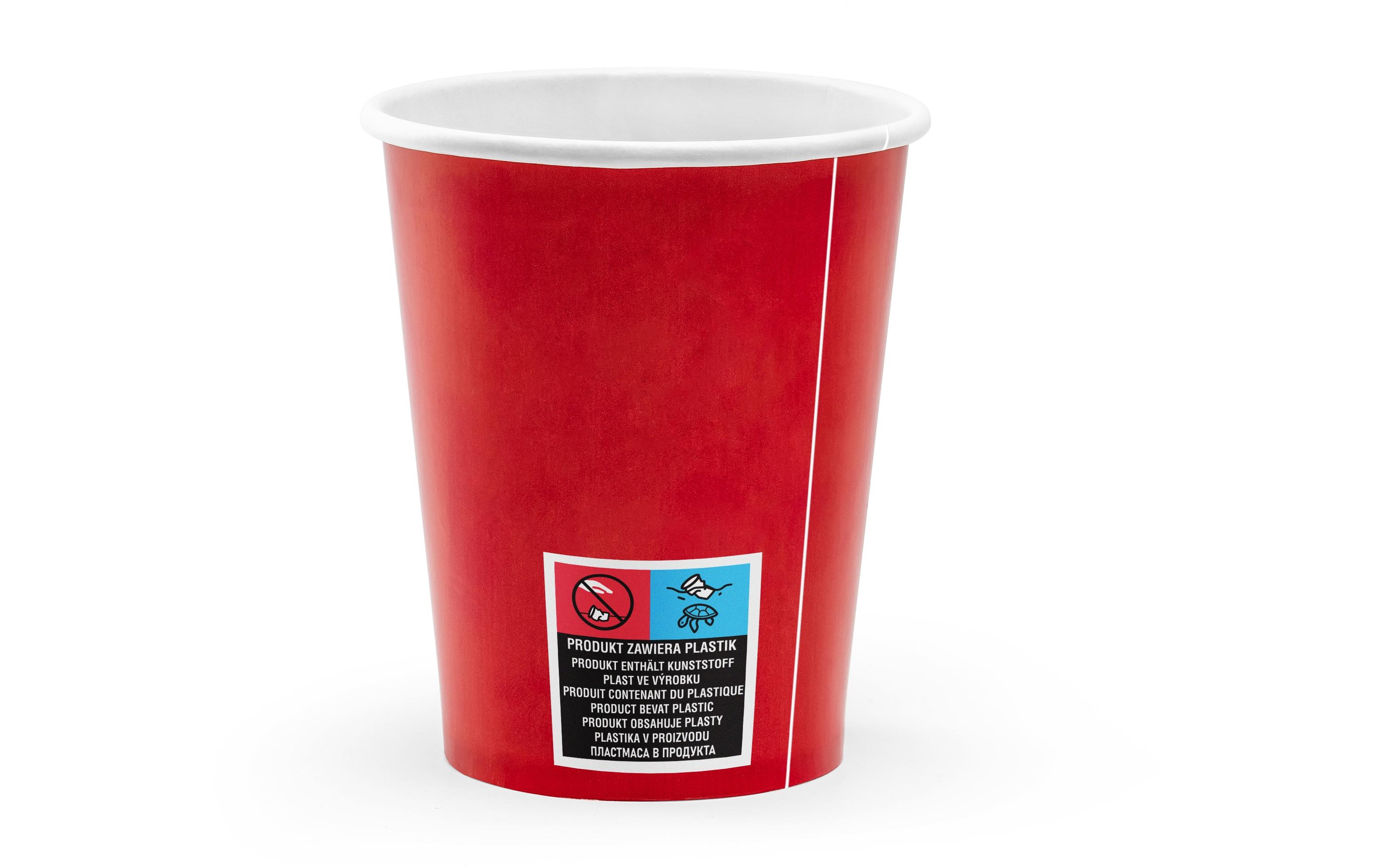 Einwegbecher Piraten 220 ml, 6 Stück, RotPappbecher für Partys
