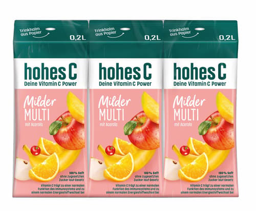 Hohes C Milder Multivitamin 3 x 0,2l
