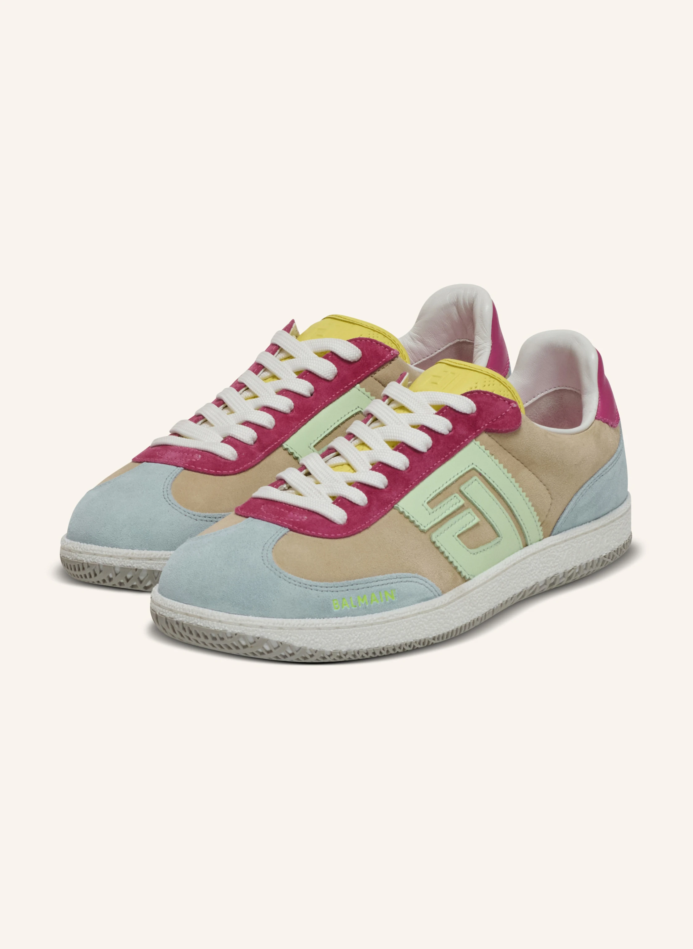 BALMAIN Sneakers Balmain Swan aus Kalbsleder und Wildleder