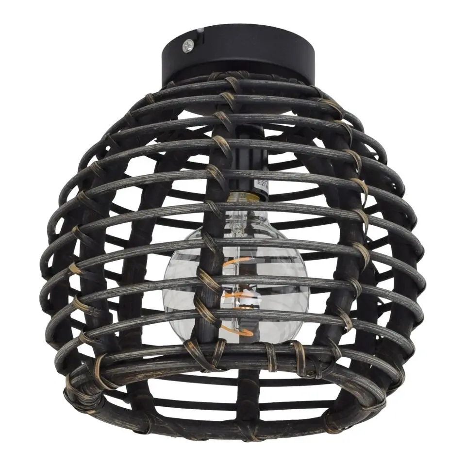 Urban Interiors - Plafondlamp - Bamboe Zwart - Ø25