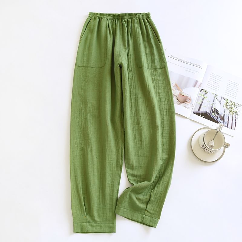 Somnus - Effen loungebroek met elastische taille