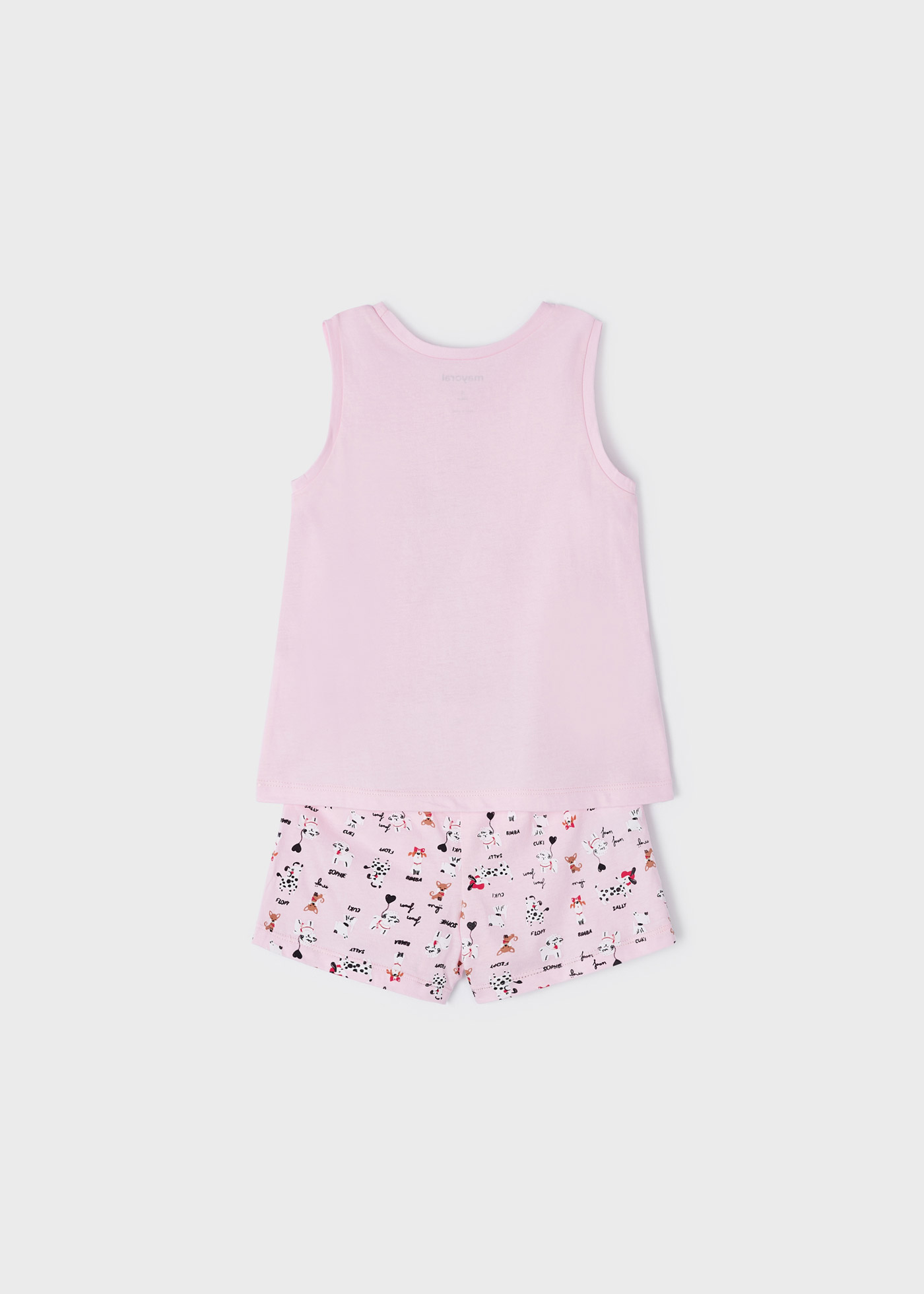Pijama sem mangas de algodão sustentável para meninas