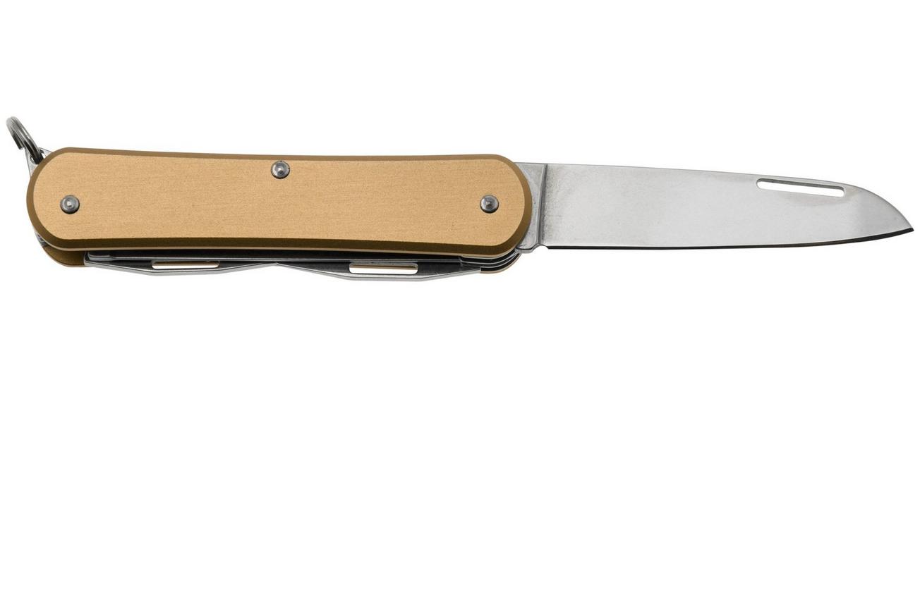 Fox Vulpis KA-VP130-S4BR, 4 Tools, Aluminium Bronze, Zwitsers zakmes, Knivesandtools Exclusive